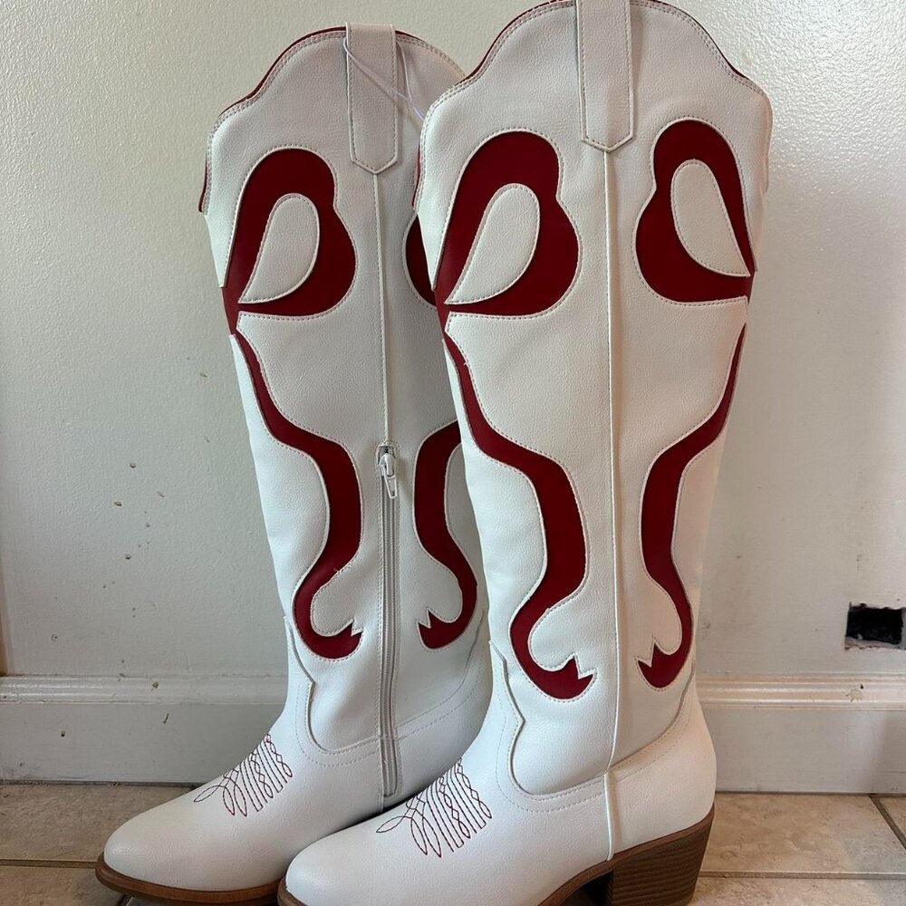 Altard state red bow boots size us 8 true to size brand new with tags